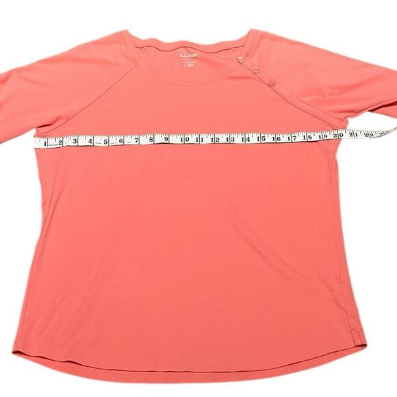 L.L. Bean Coral Top With Button Details, Size L - Picture 5 of 7